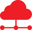 A Cloud Bar in Red on a Transparent Background