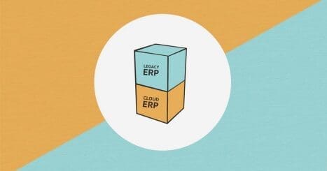 A logo of a cloud erp.