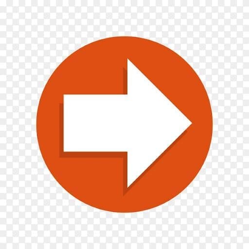 An arrow in a circle on top of a white background.
